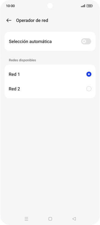 Pulsa la red deseada. Pulsa la red deseada.
