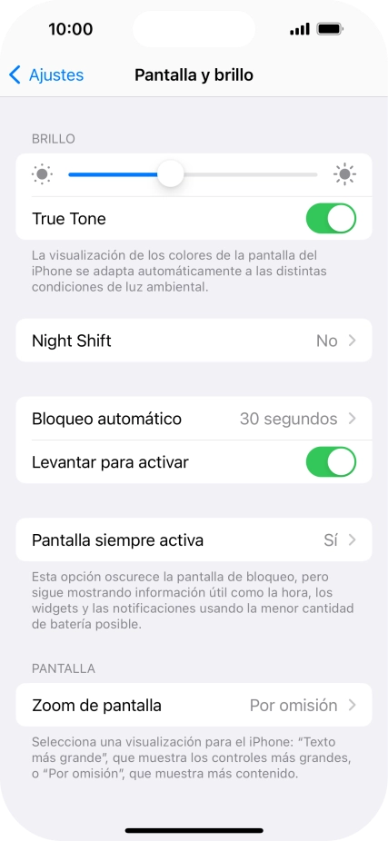 Pulsa Pantalla siempre activa. Pulsa Pantalla siempre activa.