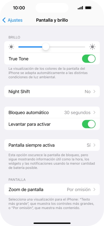 Pulsa Pantalla siempre activa. Pulsa Pantalla siempre activa.