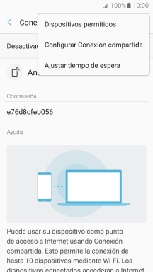 Pulsa Configurar Conexión compartida. Pulsa Configurar Conexión compartida.