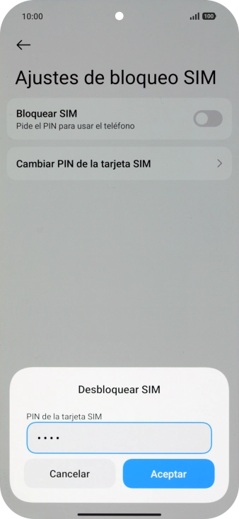 Introduce tu código PIN y pulsa Aceptar. Introduce tu código PIN y pulsa Aceptar.