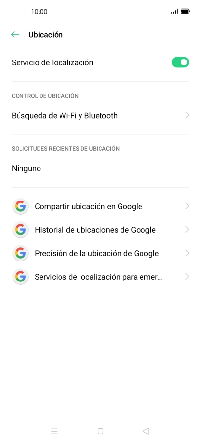 Pulsa Precisión de la ubicación de Google. Pulsa Precisión de la ubicación de Google.