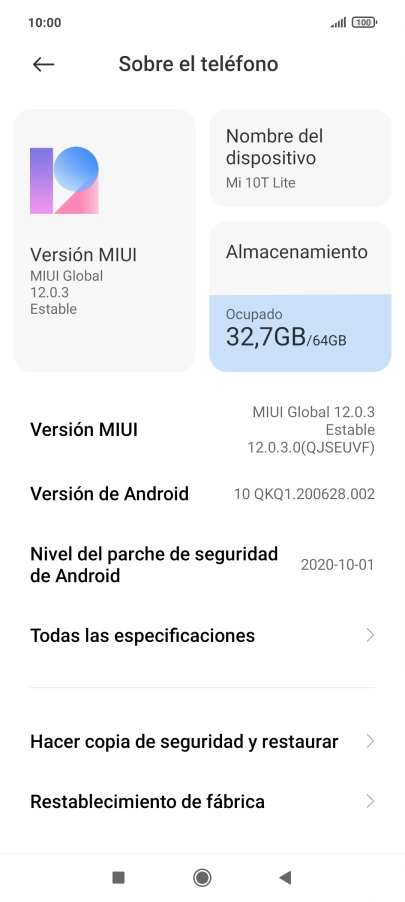Pulsa Versión MIUI. Si hay una versión de software nueva disponible, aparecerá ahora en la pantalla. Sigue las indicaciones de la pantalla para actualizar el software del teléfono. Pulsa Versión MIUI. Si hay una versión de software nueva disponible, aparecerá ahora en la pantalla. Sigue las indicaciones de la pantalla para actualizar el software del teléfono.
