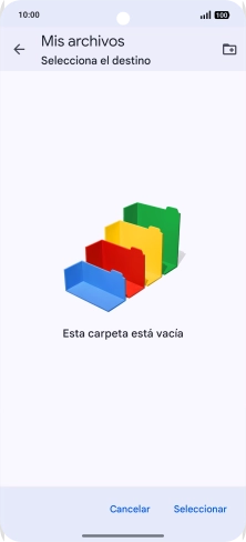 Si deseas crear una nueva carpeta, pulsa el icono de nueva carpeta y sigue las indicaciones de la pantalla para crearla. Si deseas crear una nueva carpeta, pulsa el icono de nueva carpeta y sigue las indicaciones de la pantalla para crearla.