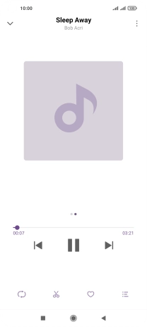 Pulsa la flecha hacia la derecha para ir al archivo de música siguiente.