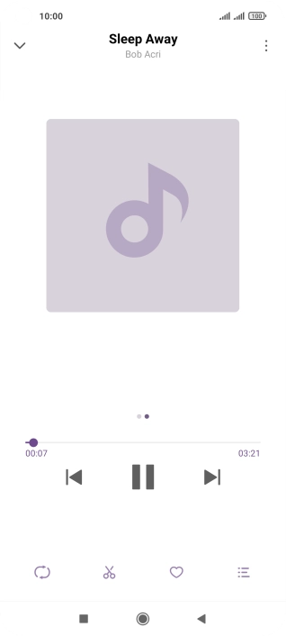 Pulsa la flecha hacia la derecha para ir al archivo de música siguiente.