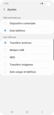 Pulsa Transferir archivos para activar la función.