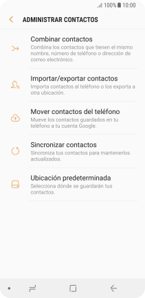 Pulsa Importar/exportar contactos. Pulsa Importar/exportar contactos.