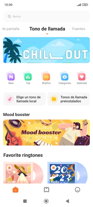 Pulsa Tonos de llamada preinstalados. Pulsa Tonos de llamada preinstalados.