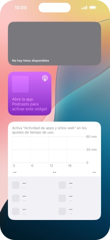Pulsa el grupo de widgets deseado durante unos instantes.