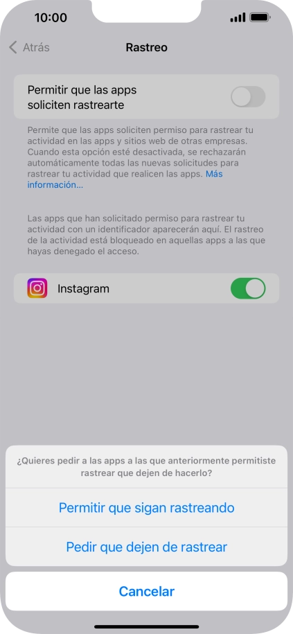 Si desactivas la función, pulsa el ajuste deseado. Si desactivas la función, pulsa el ajuste deseado.