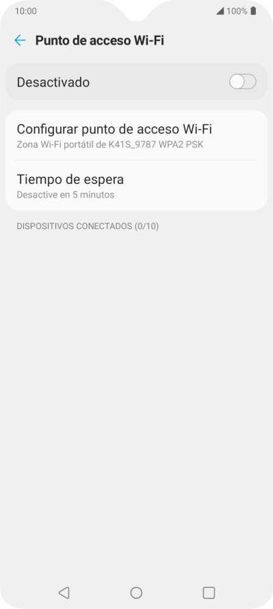 Pulsa Configurar punto de acceso Wi-Fi. Pulsa Configurar punto de acceso Wi-Fi.