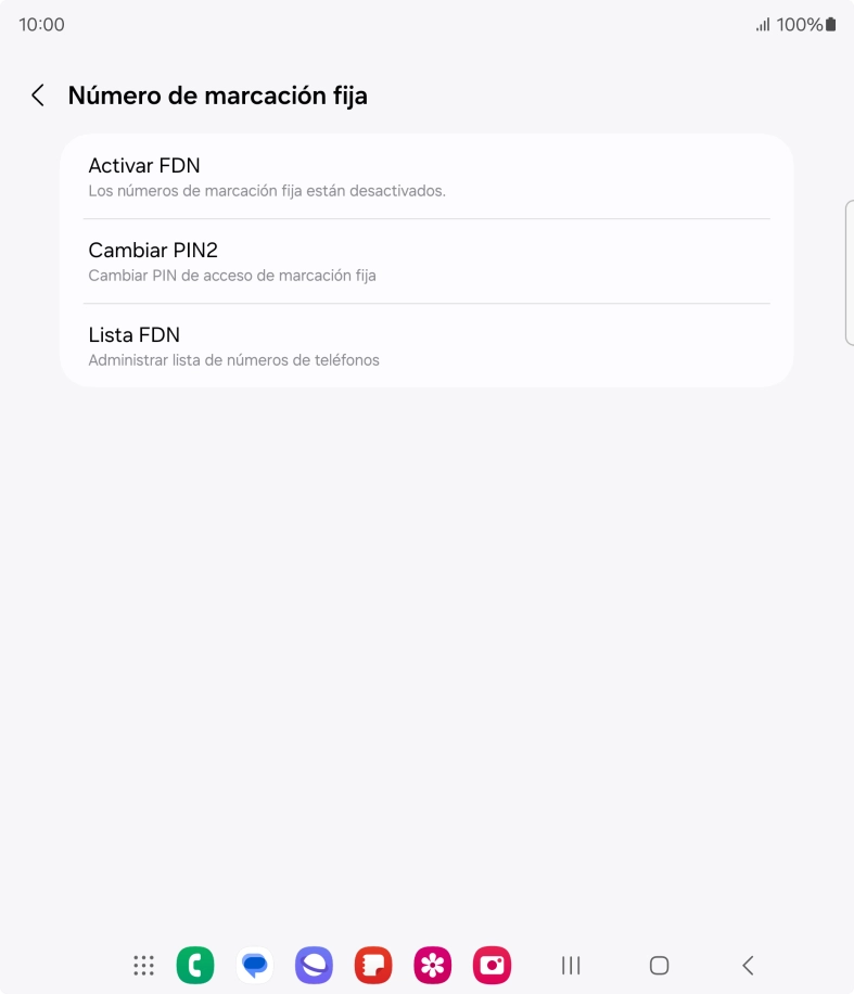 Pulsa Activar FDN. Pulsa Activar FDN.