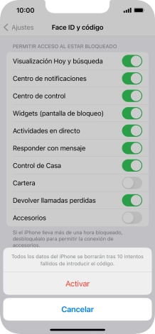 Si activas la función, pulsa Activar. Si activas la función, pulsa Activar.