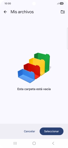 Si deseas crear una nueva carpeta, pulsa el icono de nueva carpeta y sigue las indicaciones de la pantalla para crearla. Si deseas crear una nueva carpeta, pulsa el icono de nueva carpeta y sigue las indicaciones de la pantalla para crearla.