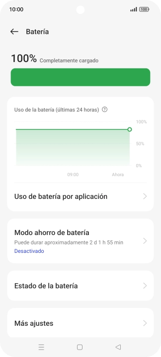 Pulsa Modo ahorro de batería. Pulsa Modo ahorro de batería.