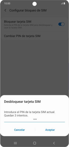 Introduce tu código PIN y pulsa Aceptar. Introduce tu código PIN y pulsa Aceptar.