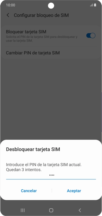 Introduce tu código PIN y pulsa Aceptar. Introduce tu código PIN y pulsa Aceptar.