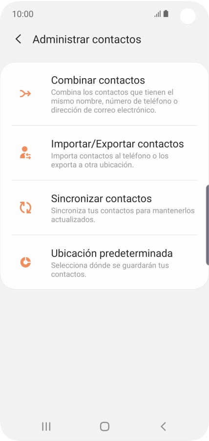 Pulsa Importar/Exportar contactos.