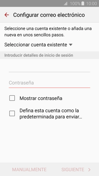 Pulsa Contraseña e introduce la contraseña de tu cuenta de correo electrónico. Pulsa Contraseña e introduce la contraseña de tu cuenta de correo electrónico.