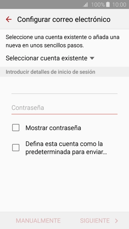 Pulsa Contraseña e introduce la contraseña de tu cuenta de correo electrónico. Pulsa Contraseña e introduce la contraseña de tu cuenta de correo electrónico.