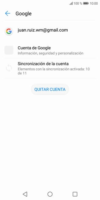 Pulsa Sincronización de la cuenta.
