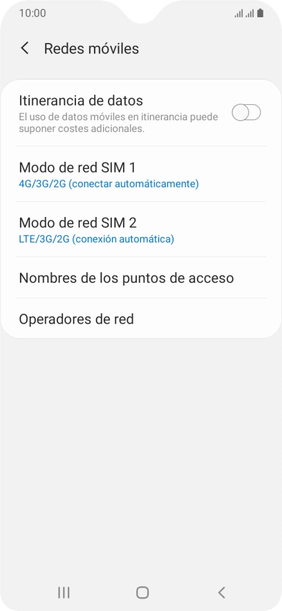 Pulsa Nombres de los puntos de acceso.