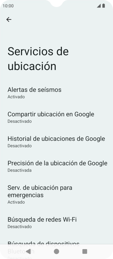 Pulsa Precisión de la ubicación de Google. Pulsa Precisión de la ubicación de Google.