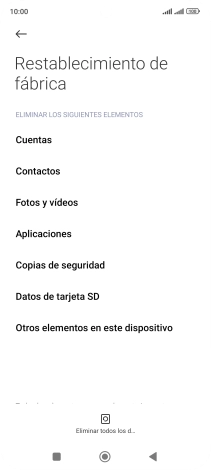Pulsa Eliminar todos los d...