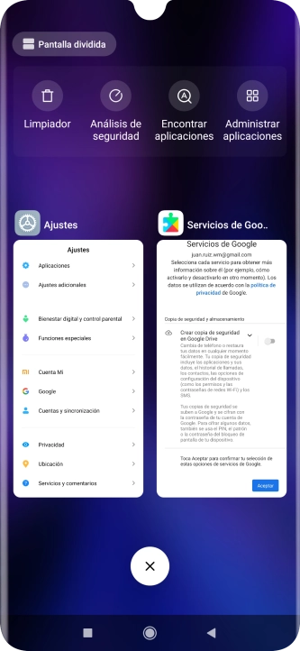 Para cerrar una sola aplicación en ejecución, desliza el dedo hacia la derecha sobre la aplicación deseada.