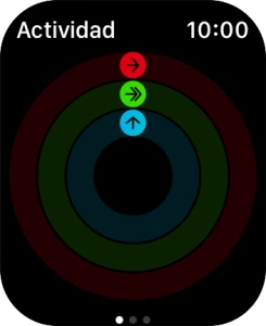 En la pantalla aparece cuánto tiempo te lleva realizar tus objetivos de actividad diaria. Cuando los círculos de color están cerrados, significa que has alcanzado los objetivos de tu actividad diaria. En la pantalla aparece cuánto tiempo te lleva realizar tus objetivos de actividad diaria. Cuando los círculos de color están cerrados, significa que has alcanzado los objetivos de tu actividad diaria.