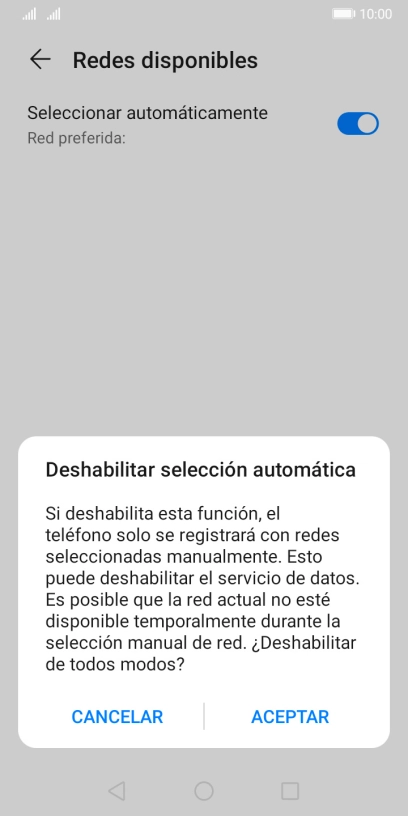 Pulsa ACEPTAR y espera mientras el teléfono está buscando redes. Pulsa ACEPTAR y espera mientras el teléfono está buscando redes.
