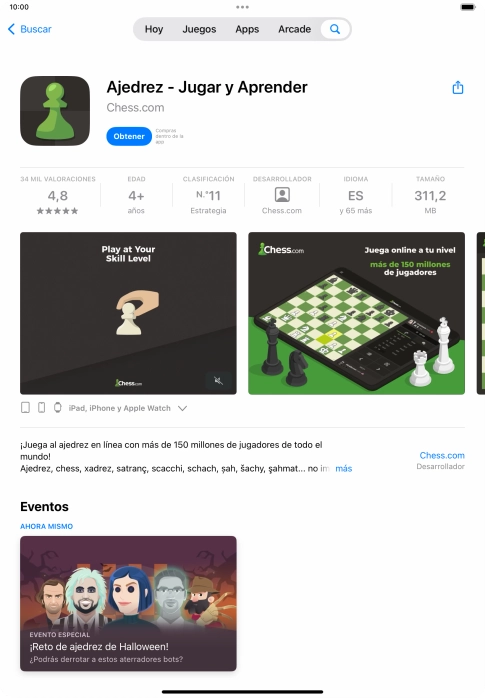 Pulsa Obtener y sigue las indicaciones de la pantalla para instalar la app. Pulsa Obtener y sigue las indicaciones de la pantalla para instalar la app.
