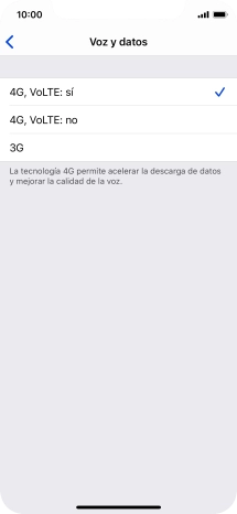 Si deseas utilizar una red 4G para hacer llamadas de voz y utilizar datos móviles, pulsa 4G, VoLTE: sí. Si deseas utilizar una red 4G para hacer llamadas de voz y utilizar datos móviles, pulsa 4G, VoLTE: sí.