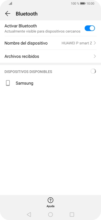 Pulsa el dispositivo Bluetooth deseado y sigue las indicaciones de la pantalla para vincular el dispositivo al teléfono.