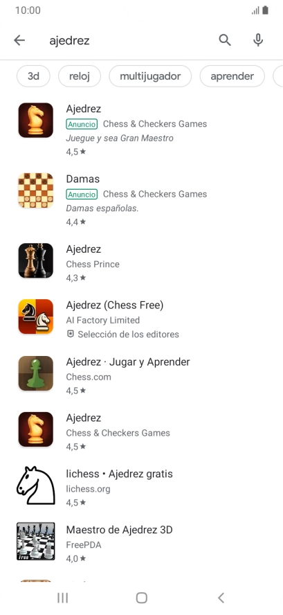 Pulsa la app deseada.
