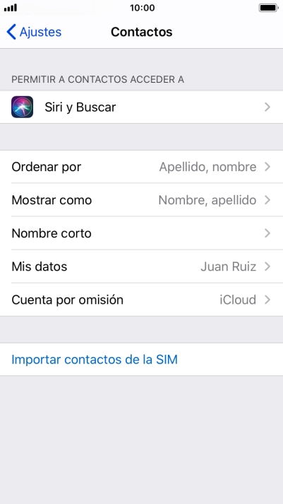 Pulsa Importar contactos de la SIM. Pulsa Importar contactos de la SIM.