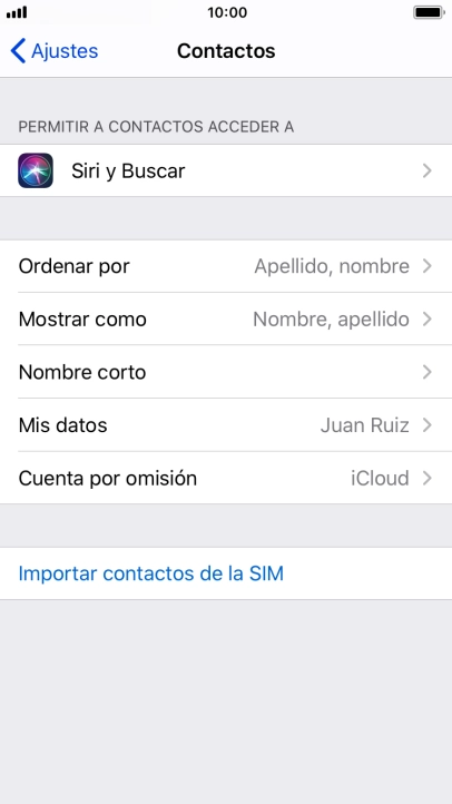 Pulsa Importar contactos de la SIM. Pulsa Importar contactos de la SIM.