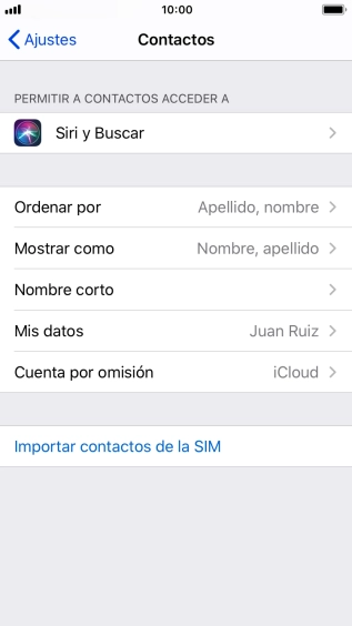 Pulsa Importar contactos de la SIM. Pulsa Importar contactos de la SIM.