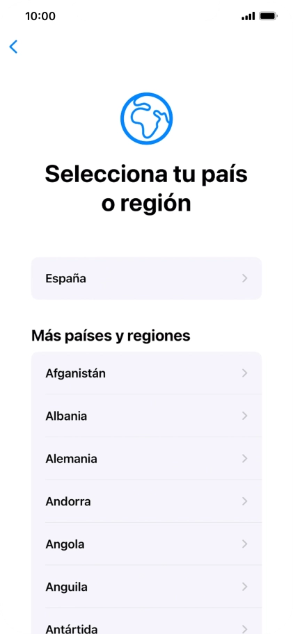 Pulsa el país o el área deseados. Pulsa el país o el área deseados.