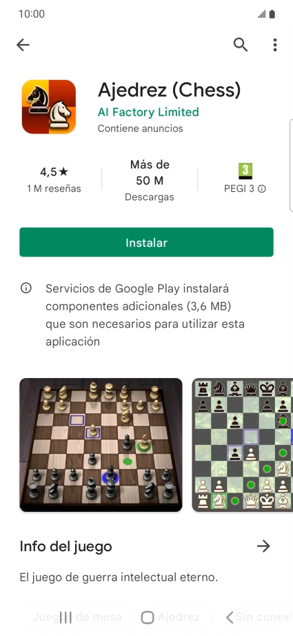 Pulsa Instalar y sigue las indicaciones de la pantalla para instalar la app. Pulsa Instalar y sigue las indicaciones de la pantalla para instalar la app.