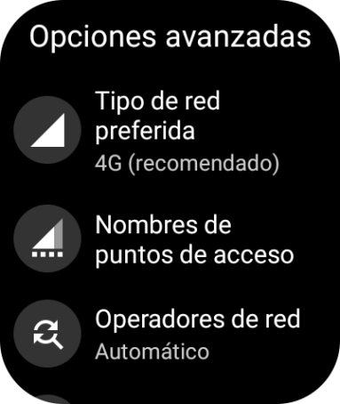 Pulsa Tipo de red preferida. Pulsa Tipo de red preferida.
