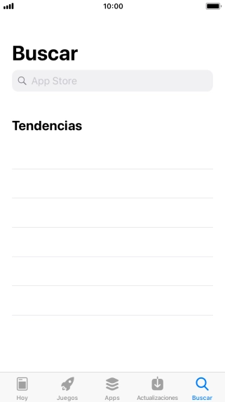 Pulsa en el campo de búsqueda e introduce el nombre o el tema de la app deseada. Pulsa en el campo de búsqueda e introduce el nombre o el tema de la app deseada.
