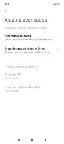 Pulsa Itinerancia de datos. Pulsa Itinerancia de datos.
