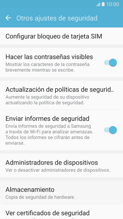 Pulsa Configurar bloqueo de tarjeta SIM. Pulsa Configurar bloqueo de tarjeta SIM.