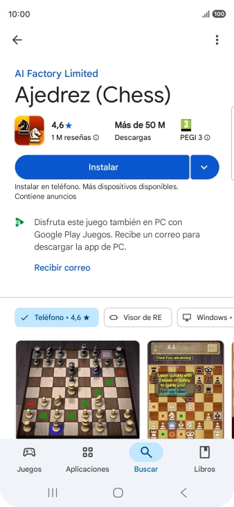 Pulsa Instalar y sigue las indicaciones de la pantalla para instalar la app. Pulsa Instalar y sigue las indicaciones de la pantalla para instalar la app.