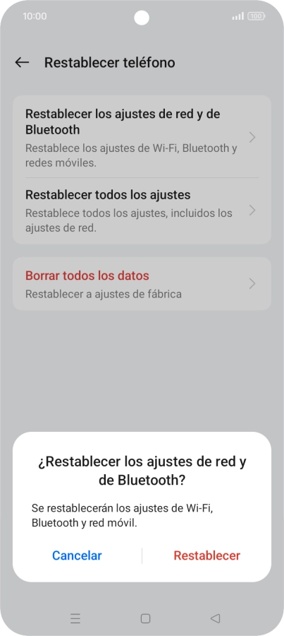 Pulsa Restablecer. Pulsa Restablecer.