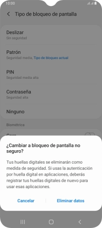 Pulsa Eliminar datos.