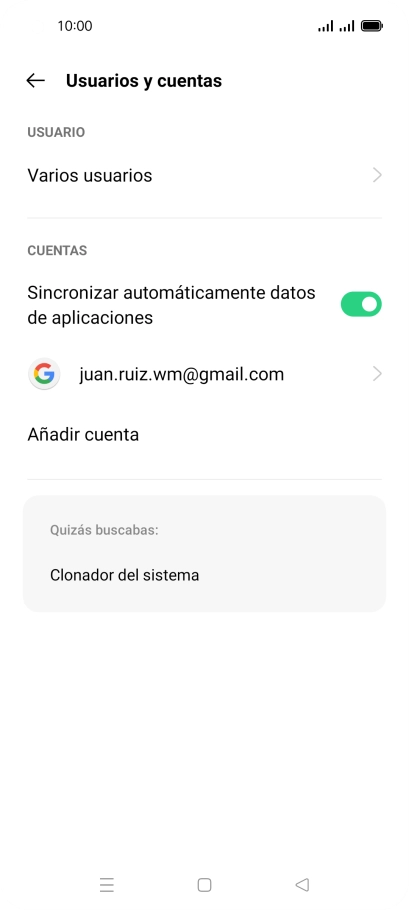 Pulsa la cuenta deseada. Pulsa la cuenta deseada.