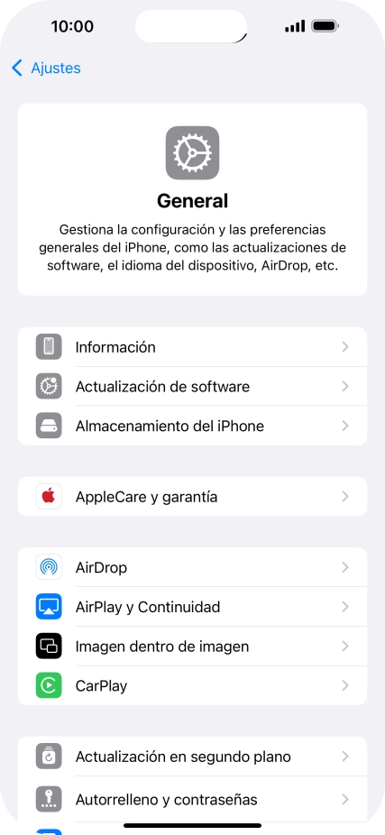 Pulsa Actualización en segundo plano. Pulsa Actualización en segundo plano.